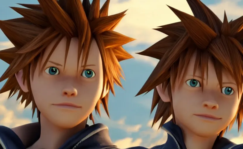 Image similar to Willem Dafoe as Sora in 'Kingdom Hearts: Fate of Light' (2017), movie still frame, oscar nominated cinematography, volumetric lighting, 8k resolution