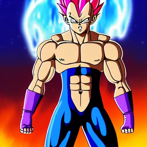 Image similar to majin vegeta fan art