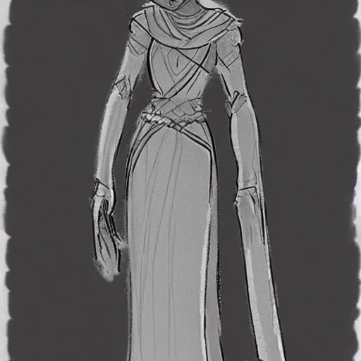 Image similar to milt kahl sketch of princess padme from star wars episode 3