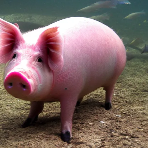 Prompt: fish pig, photo