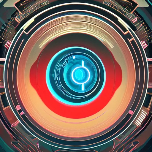 Image similar to circular futuristic and metallic token with ( ( kynthic ) ) in the center, sharp details, art style by beeple and android jones