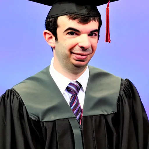 Prompt: nathan fielder graduating from one of canada's top business school with very good grades