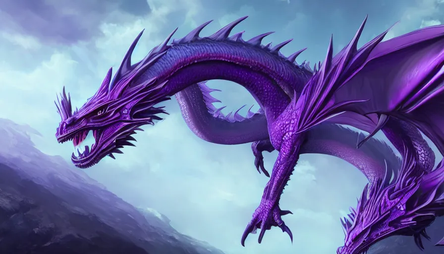 Prompt: Purple transparent dragon, hyperdetailed, artstation, cgsociety, 8k