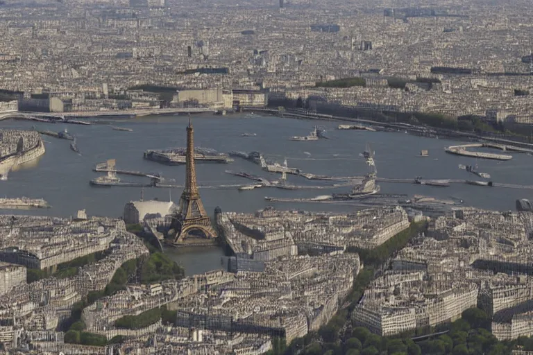 Image similar to a big dog attacking paris, 4k