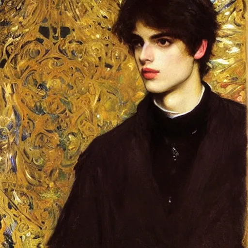 Image similar to painting of handsome beautiful prince in his 2 0 s named shadow at a party, elegant, clear, painting, stylized, art, art by john everett millais, john william waterhouse