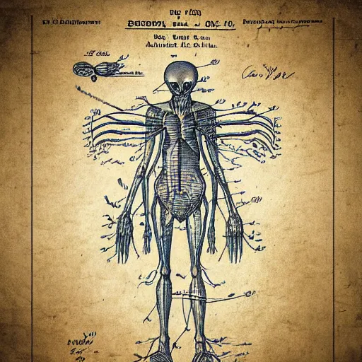 1 2 Century Scientific Schematics Alien Anatomy, | Stable Diffusion ...