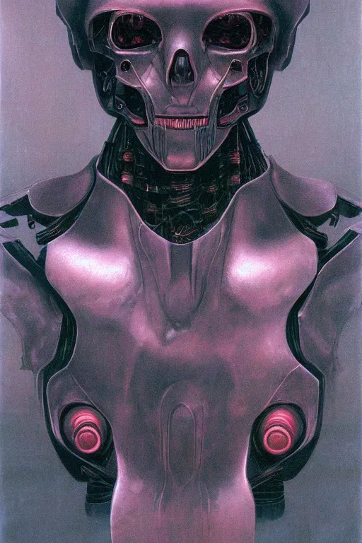 Image similar to death robot, portrait by wayne barlowe