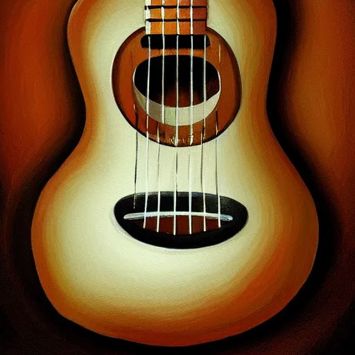 Image similar to highly detailed painting of an ukulele, digital painting, artstation, realistic