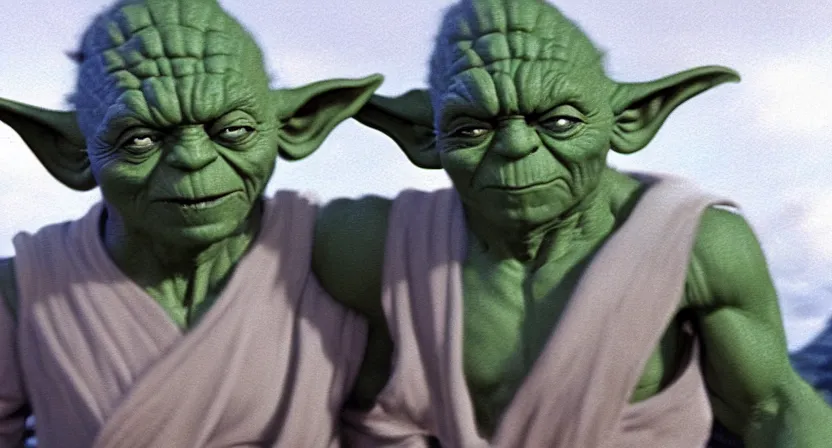 Prompt: a mix between Hulk and yoda, shot on technicolor cinemascope