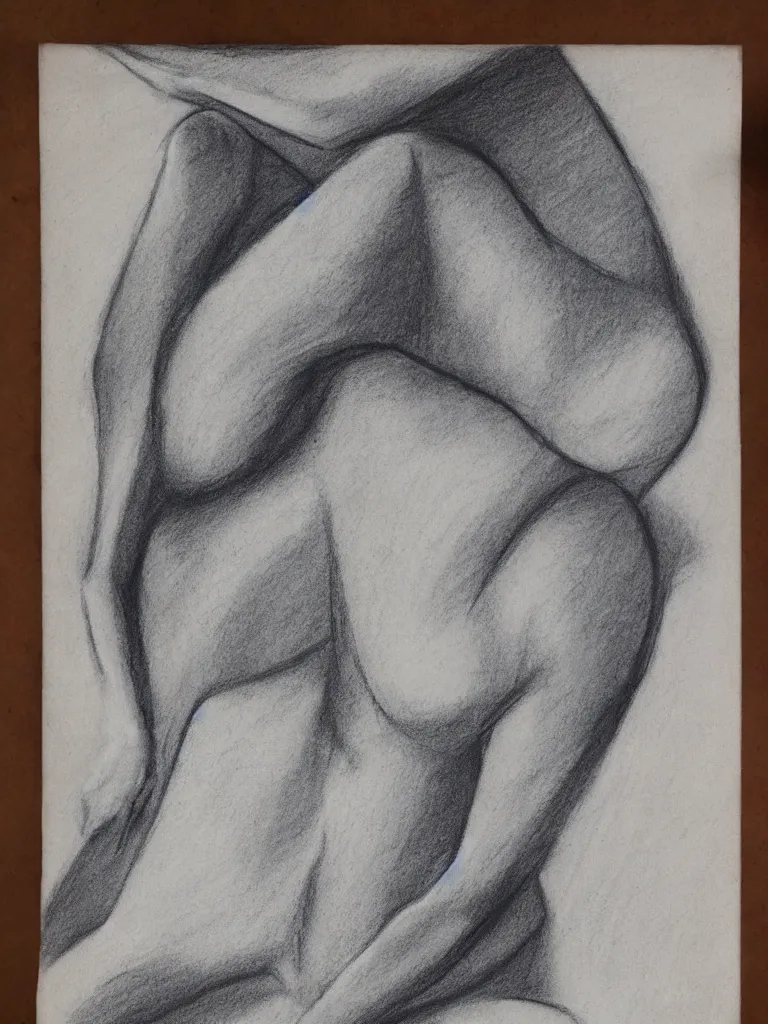 Image similar to chalk and charcoal life drawing of an elegant figure model | on toned paper