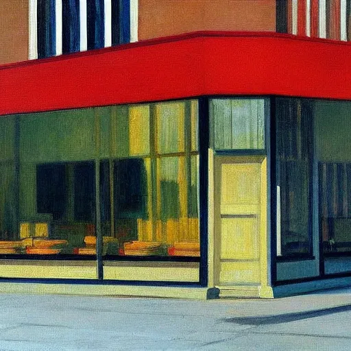 Prompt: a beautiful painting of Columbus Ohio by Edward hopper