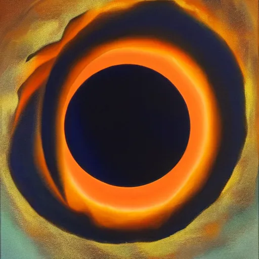 Image similar to outer wilds solar eclipse, beautiful, oil painting