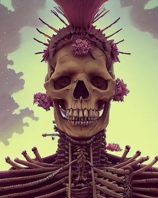 Prompt: highly detailed surreal vfx portrait of a sacred skeleton samurai, stephen bliss, unreal engine, greg rutkowski, loish, rhads, beeple, makoto shinkai and lois van baarle, ilya kuvshinov, rossdraws, tom bagshaw, alphonse mucha, global illumination, detailed and intricate environment