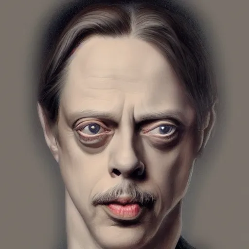 Image similar to Pre-Raphaelite portrait of American Actor Steve Buscemi Artgerm