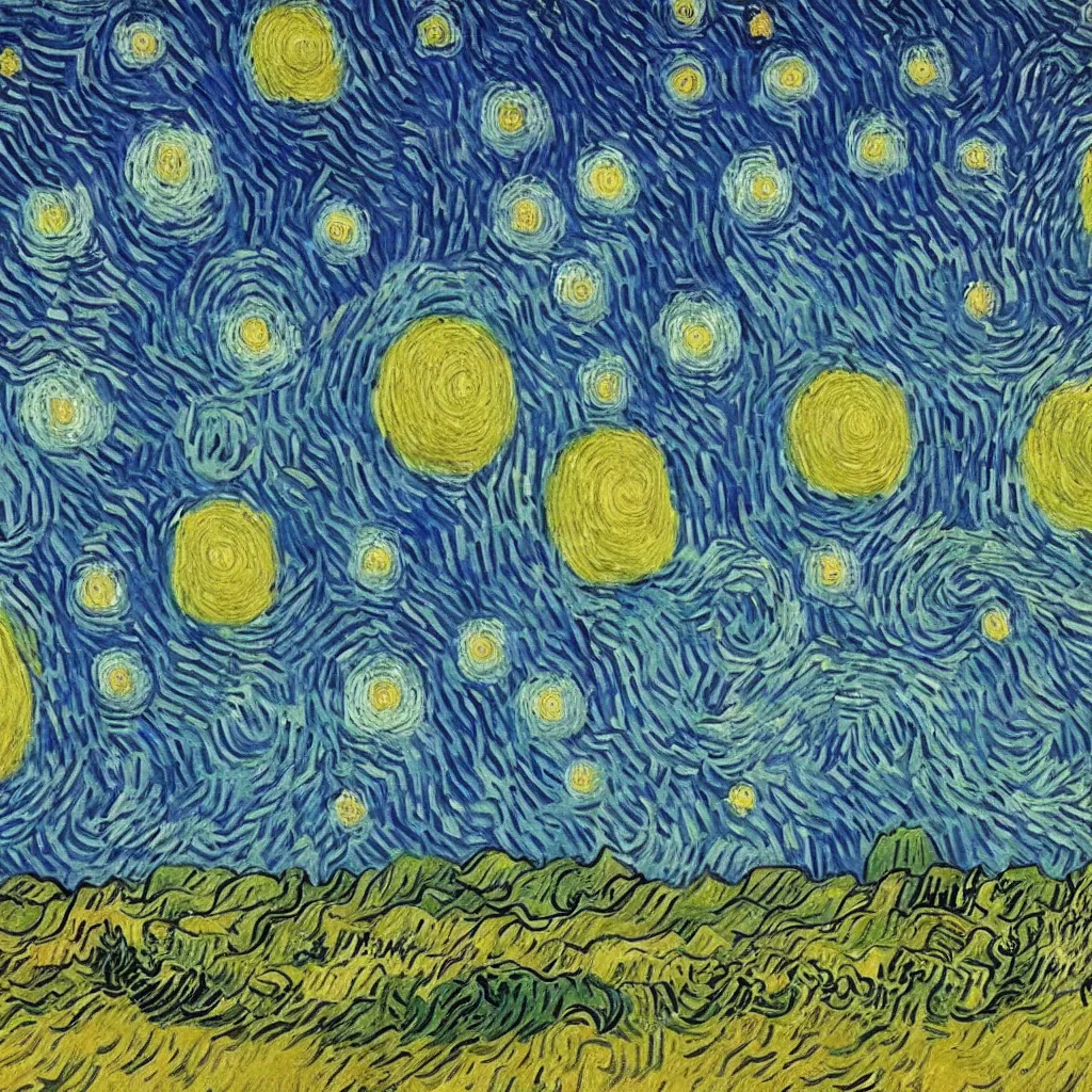 Prompt: a sending down from him who created the earth and the lofty heavens, overdetailed art, by van gogh, magic