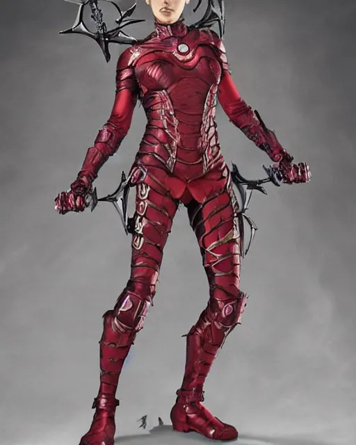 Image similar to Ruby Rose as a six armed super hero Rita Wayword, Spiral. A female super hero, wearing form fitting metal armor, has six different arms each holding a sword