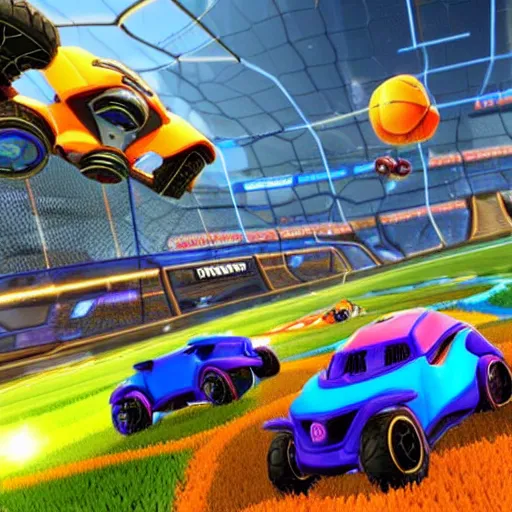 Prompt: fall guys on rocket league