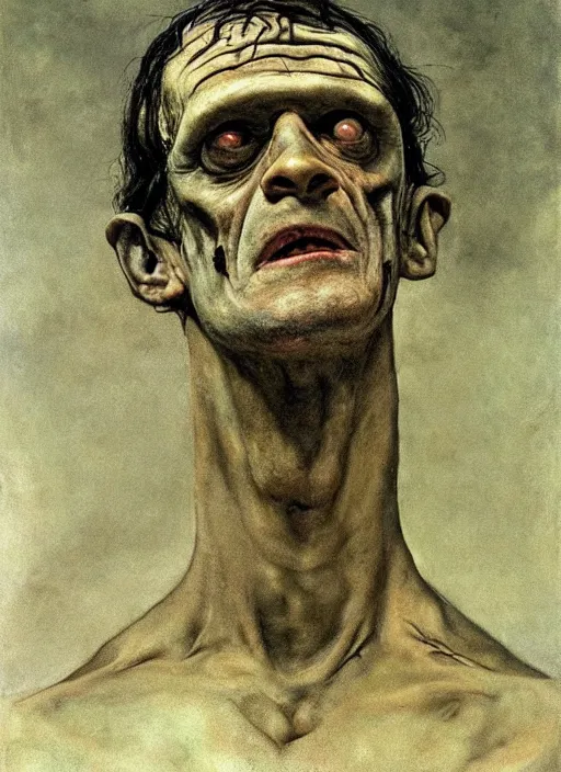 Image similar to Candid portrait of Frankenstein by Andrew Wyeth