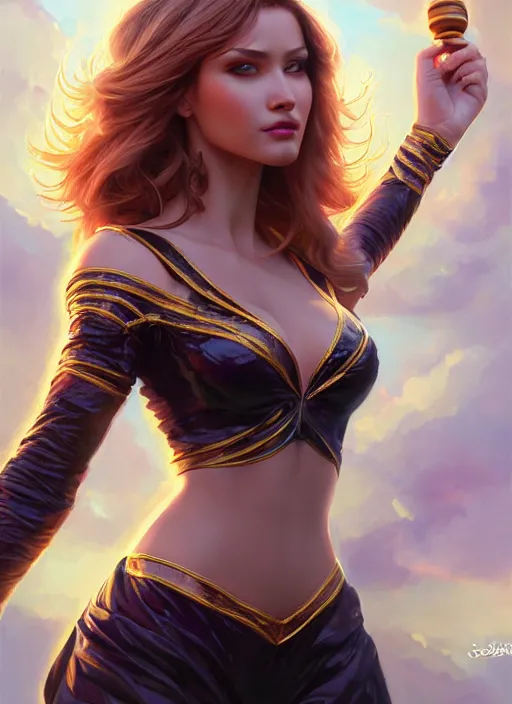 Prompt: photo of a gorgeous young woman honey sorceress in the style of stefan kostic, realistic, sharp focus, 8 k high definition, insanely detailed, intricate, elegant, art by stanley lau and artgerm