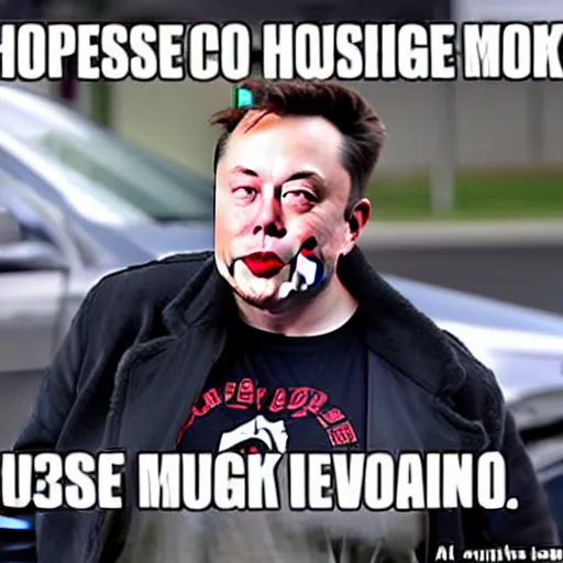 Image similar to homeless elon musk