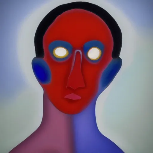 Image similar to painting of a face by Kandinsky with smooth gradients; 3d unreal engine, 4k 3d render