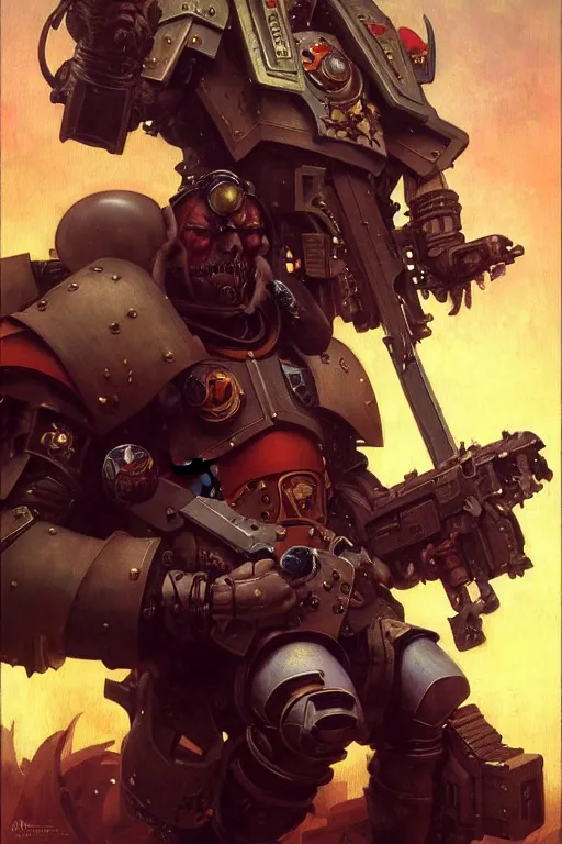 Image similar to full character portrait max mad cyberpunk warhammer 4 0 k, medic sapper not the pietra character design, painting by gaston bussiere, katsuya terada, wyeth, greg rutkowski, craig mullins, ( ( ( ( ( vermeer ) ) ) ) ), frank frazetta, mucha, tom of finland, trending on artstation