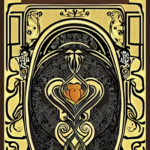 Image similar to graphic card in the style of art nouveau