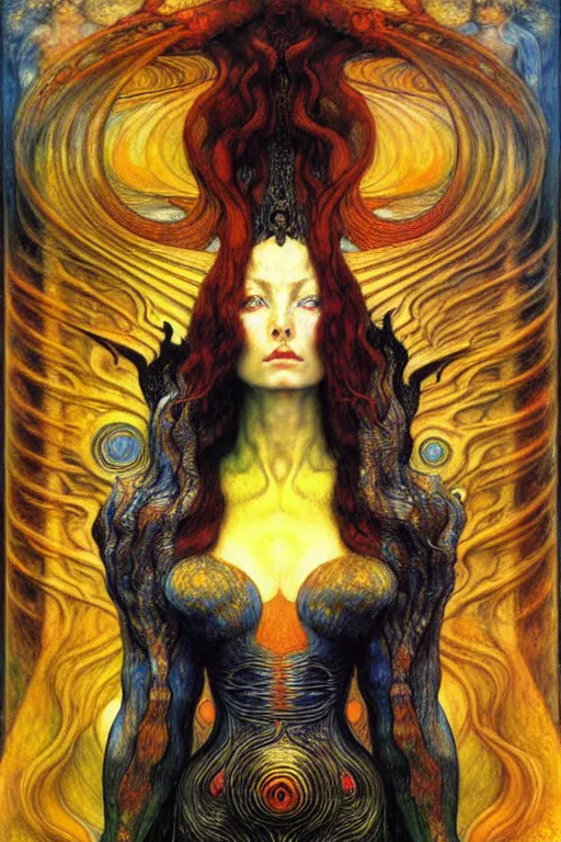 Image similar to Divine Chaos Engine by Karol Bak, Jean Delville, William Blake, Gustav Klimt, and Vincent Van Gogh, symbolist, visionary