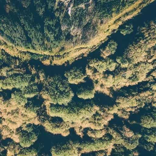 Image similar to nature landscape, aerial view, drone photography, cinematic, mountains and ocean