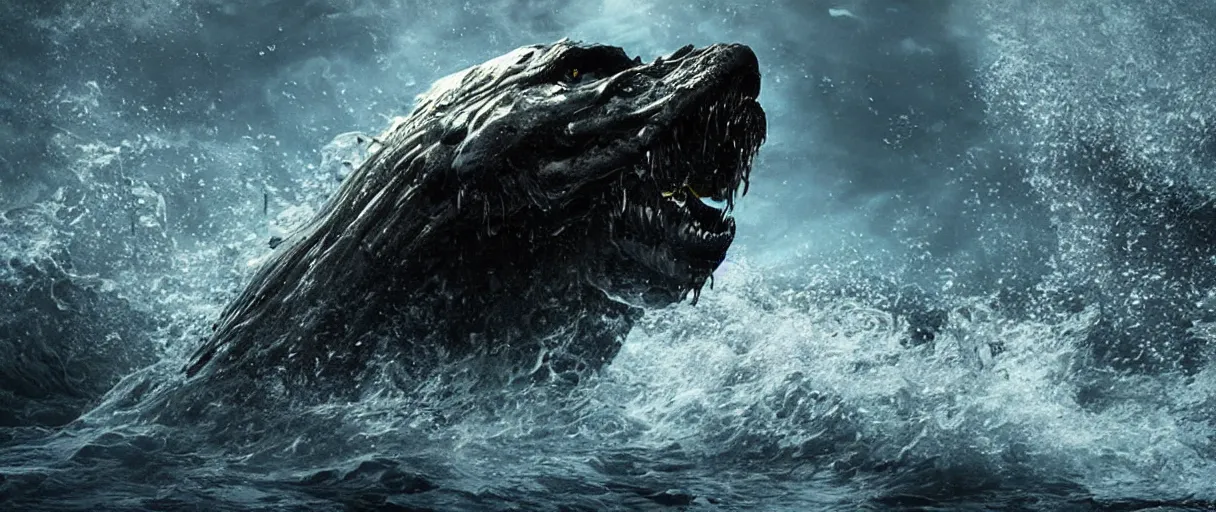 Prompt: ocean monster wet dramatic lighting cinematic extremely high detail foto realistic cinematic lighting post processed