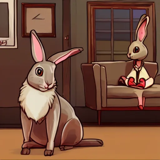 Image similar to a rabbit in the video game Gone Home