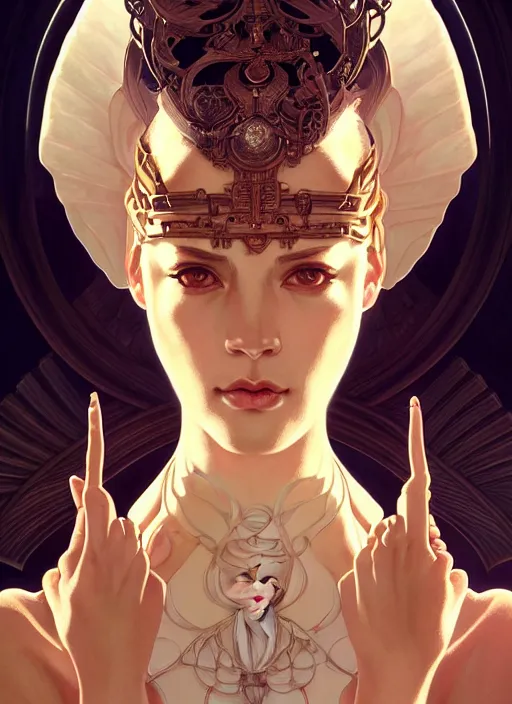 Image similar to symmetry!! portrait of pandora, dark fantasy, intricate, elegant, highly detailed, my rendition, digital painting, artstation, concept art, smooth, sharp focus, illustration, art by artgerm and greg rutkowski and alphonse mucha and huang guangjian and android jones and sachin teng