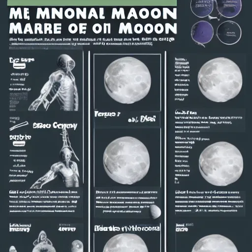 Image similar to infographic showing the anatomy of the moon