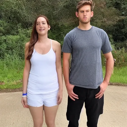 Image similar to a 5 foot 2 inch tall woman and a 6 foot 1 0 inch tall man