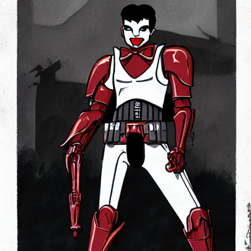 Prompt: vampire slayer in the style of storm trooper, by satoshi kon