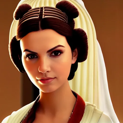 Image similar to victoria justice as princess padme in star wars episode 3, 8 k resolution, cinematic lighting, anatomically correct