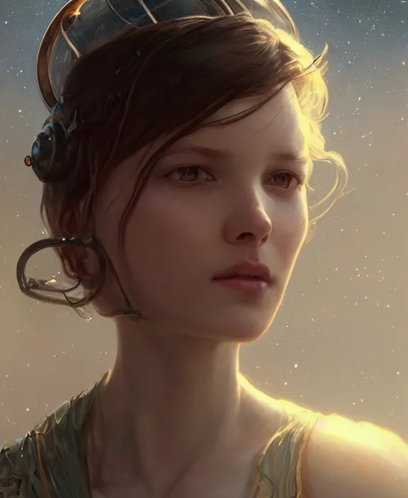 Image similar to simplicity, portrait of a alien insect, adorable, childlike, milky way environment, ultra realistic, concept art, intricate details, cheerful, highly detailed, photorealistic, octane render, 8 k, unreal engine. art by artgerm and greg rutkowski and alphonse mucha