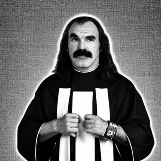 Image similar to jake the snake roberts as catholic priest