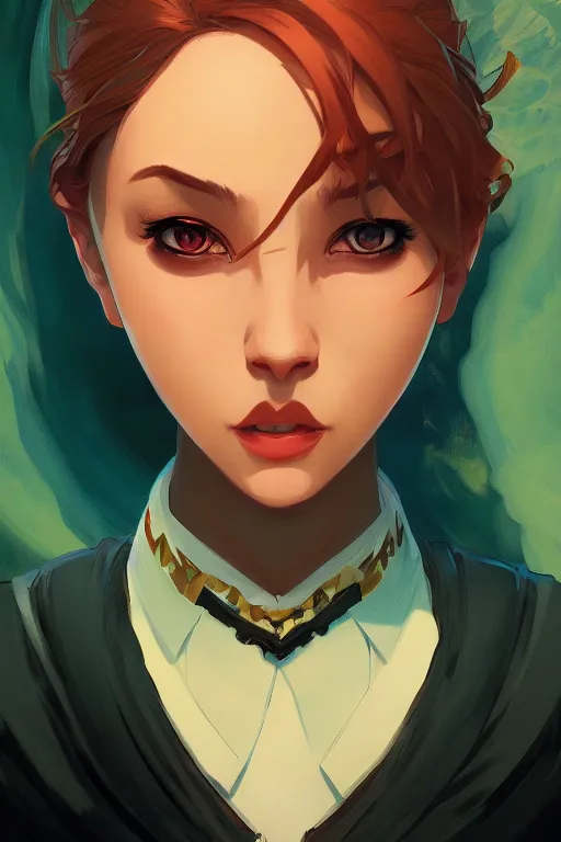 Prompt: portrait of a character from arcane, stylized, cinematic, ambient lighting, 4 k, lois van baarle, ilya kuvshinov, rossdraws, alphonse mucha, jung gi kim, artstation