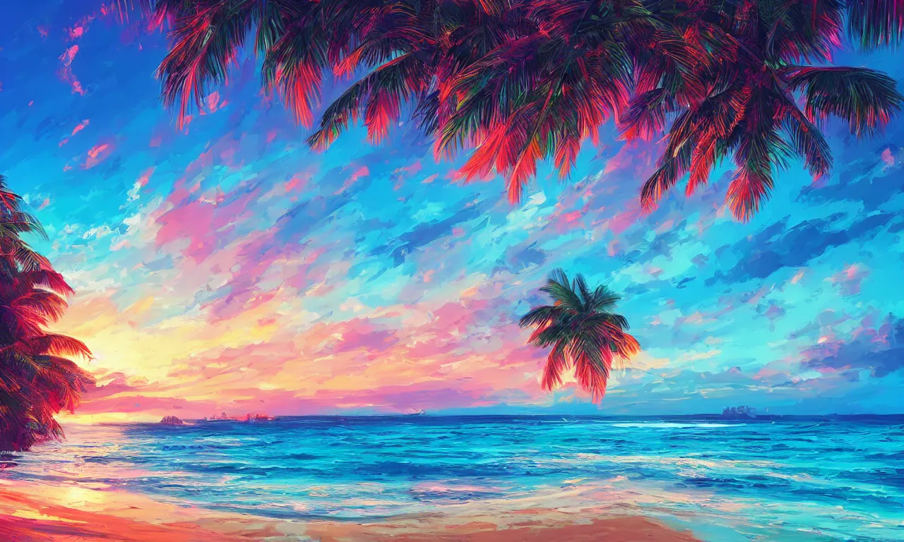 Image similar to paradise beach by alena aenami artworks in 4 k