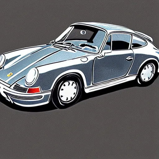 Image similar to A hand drawn sketch of a Porsche 911