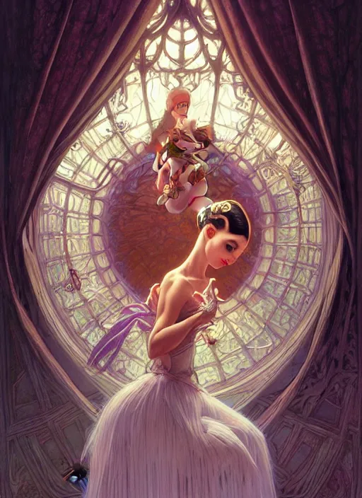 Image similar to the _ nightmare _ before _ christmas, ballerina, intricate, elegant, highly detailed, my rendition, digital painting, natural light, artstation, concept art, smooth, sharp focus, illustration, art by artgerm and greg rutkowski and alphonse mucha and uang guangjian and gil elvgren and sachin teng, symmetry!!