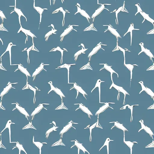Prompt: fabric pattern of minimalistic cranes