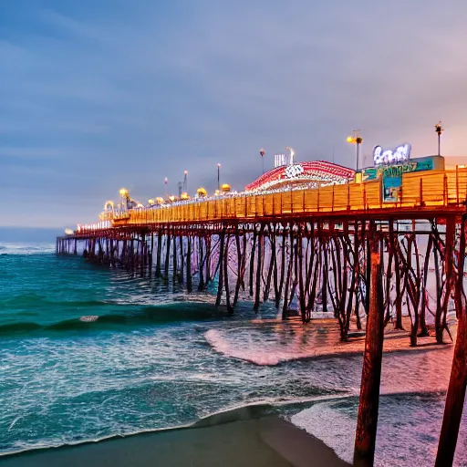 Image similar to a high resolution photograph of santa monica pier, 4 k high - resolution photograph, ultra detail, hd photo