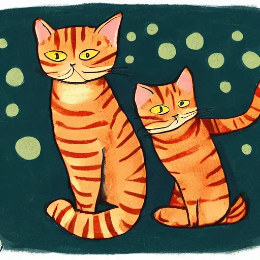 Prompt: two ginger cats, by Kate Beaton