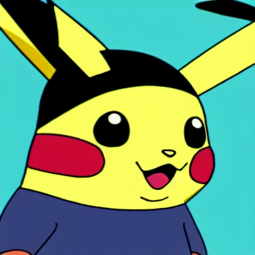 Image similar to pikachu in bobs burgers art style