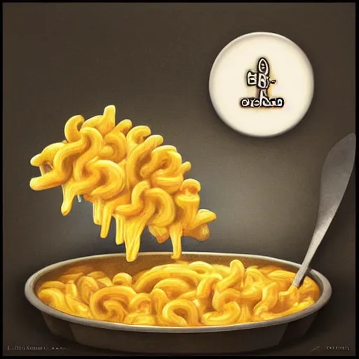 Prompt: epic album cover, mac and cheese, tending on artstation, award-winning art