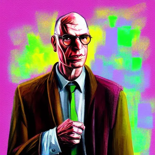 Prompt: a vibrant painting, portrait of Alexander Grothendieck, disco elysium style!!!, Aleksander Rostov, sketch art, digital painting, expressionism, noir