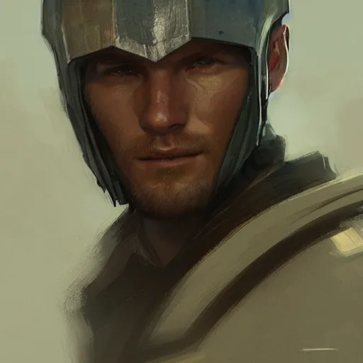 Image similar to portrait of a man by greg rutkowski, jedi knight, he looks like scott eastwood, wearing a flying jacket, star wars expanded universe, he is about 3 0 years old, highly detailed portrait, digital painting, artstation, concept art, smooth, sharp foccus ilustration, artstation hq