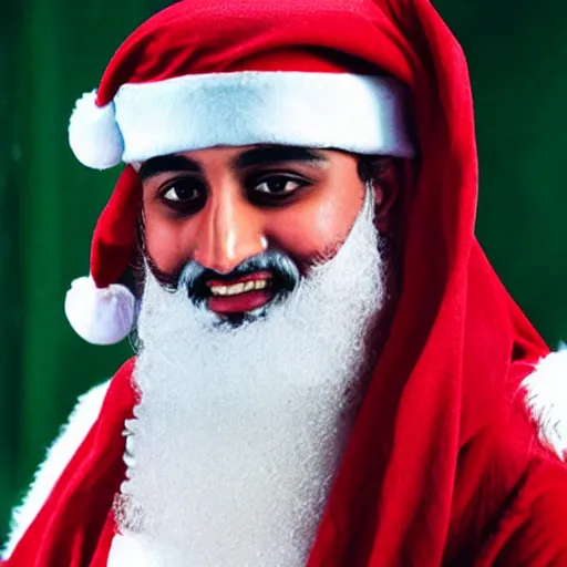 Image similar to Usama bin Laden as Santa Claus, instagram